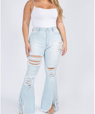 Distressed Jeans Light Blue