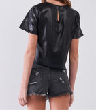 Carli Faux Leather Crop Top