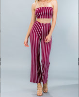 Dressed to the Lines Halter Top Pants Set