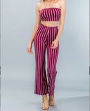 Dressed to the Lines Halter Top Pants Set