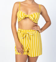 Dressed To The Lines Tie Top Short Set